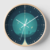 Deep Space Atomic Clock Poster, blauwe versie. (Voorkant)