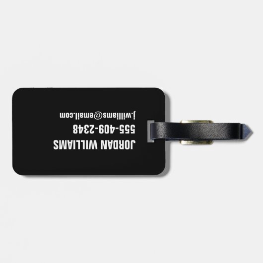 Deep Space Atomic Clock Poster, blauwe versie. Bagagelabel (Achterkant horizontaal)