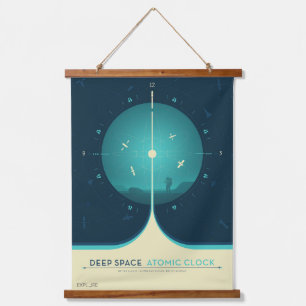 Deep Space Atomic Clock Poster, blauwe versie. Hangend Wandkleed