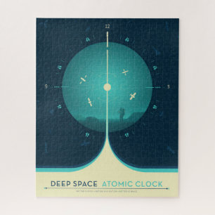Deep Space Atomic Clock Poster, blauwe versie. Legpuzzel