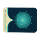 Deep Space Atomic Clock Poster, blauwe versie. Magneet (Horizontaal)