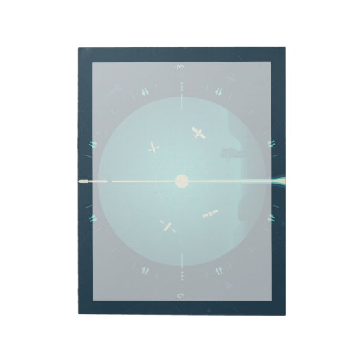 Deep Space Atomic Clock Poster, blauwe versie. Notitieblok (Gedraaid)