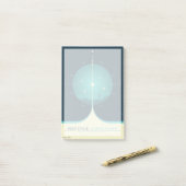 Deep Space Atomic Clock Poster, blauwe versie. Post-it® Notes (Op bureau)