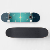 Deep Space Atomic Clock Poster, blauwe versie. Skateboard (Horizontaal)