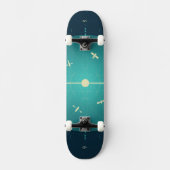 Deep Space Atomic Clock Poster, blauwe versie. Skateboard (Voorkant)