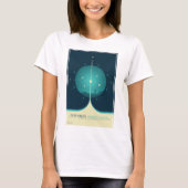 Deep Space Atomic Clock Poster, blauwe versie. T-shirt (Voorkant)