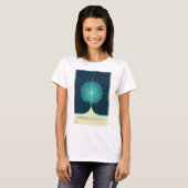 Deep Space Atomic Clock Poster, blauwe versie. T-shirt (Voorkant volledig)