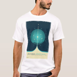 Deep Space Atomic Clock Poster, blauwe versie. T-shirt