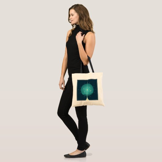 Deep Space Atomic Clock Poster, blauwe versie. Tote Bag (Voorkant (model))
