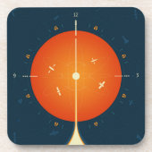 Deep Space Atomic Clock Poster, Oranje versie. Bier Onderzetter (Voorkant)