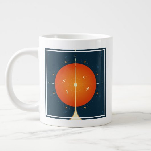 Deep Space Atomic Clock Poster, Oranje versie. Extra Grote Beker (Links)