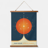 Deep Space Atomic Clock Poster, Oranje versie. Hangend Wandkleed (Voorkant)