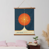 Deep Space Atomic Clock Poster, Oranje versie. Hangend Wandkleed (Slaapkamer)