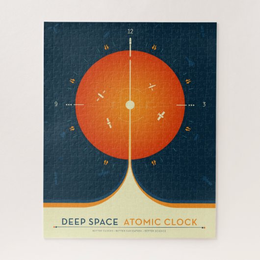 Deep Space Atomic Clock Poster, Oranje versie. Legpuzzel (Verticaal)