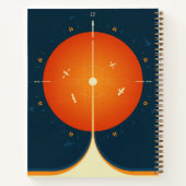 Deep Space Atomic Clock Poster, Oranje versie. Notitieboek (Achterkant)
