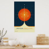 Deep Space Atomic Clock Poster, Oranje versie. Poster (Keuken)