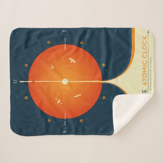 Deep Space Atomic Clock Poster, Oranje versie. Sherpa Deken (Voorkant (horizontaal))