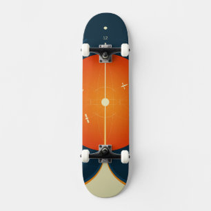 Deep Space Atomic Clock Poster, Oranje versie. Skateboard