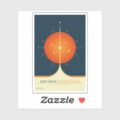 Deep Space Atomic Clock Poster, Oranje versie. Sticker (Vel)