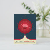 Deep Space Atomic Clock Poster, rode versie. Briefkaart (Staand voorkant)