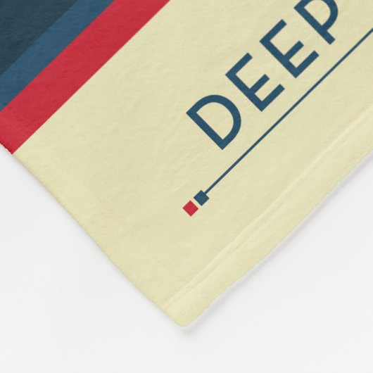 Deep Space Atomic Clock Poster, rode versie. Fleece Deken (Hoek)