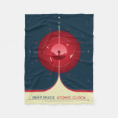 Deep Space Atomic Clock Poster, rode versie. Fleece Deken (Voorkant)