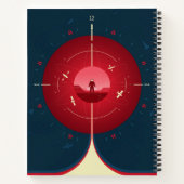 Deep Space Atomic Clock Poster, rode versie. Notitieboek (Achterkant)