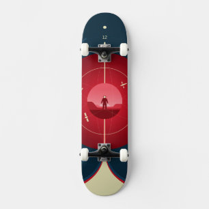 Deep Space Atomic Clock Poster, rode versie. Skateboard
