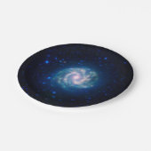 Deep Space Blue Spiral Pinwheels Galaxy Papieren Bordje (Gekanteld)