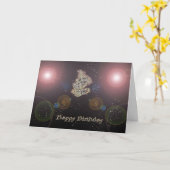 Deep Space Verjaardag Kaart (Gele Bloem)