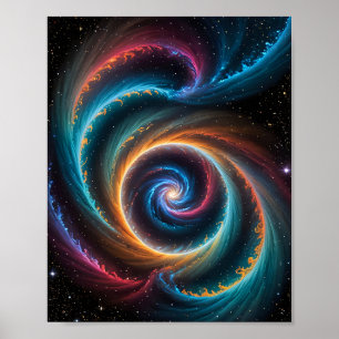 Deep Space Vortex en het wervelende sterrenstelsel Poster