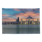 Deep Sunset boven Chicago Kussensloop (Achterkant-Rechts)