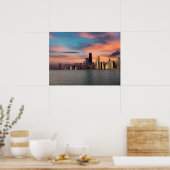 Deep Sunset Chicago Print Poster Paper (Matte) (Cuisine)