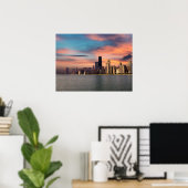 Deep Sunset Chicago Print Poster Paper (Matte) (Bureau à domicile)