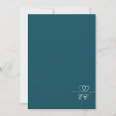 Deep Teal  Elegant Chic Calligraphy Wedding Kaart (Achterkant)