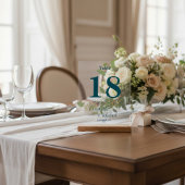 Deep Teal Elegant Wedding Table Number