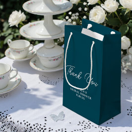 Deep Teal Minimalist Bridal Shower Thank You Klein Cadeauzakje