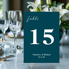 Deep Teal Minimalist Wedding Kaart