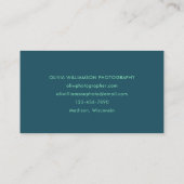 Deep Teal Mint Script Name Minimalist Creative Visitekaartje (Achterkant)