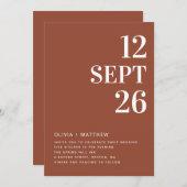 Deep Terracotta Fall Wedding | Autumn Photo & QR Kaart (Voorkant / Achterkant)