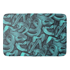 Deep Thought - Zwart en blauwgroen : Badmat