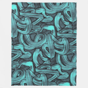 Deep Thought - Zwart en blauwgroen : Fleece Deken