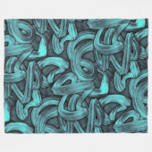 Deep Thought - Zwart en blauwgroen : Fleece Deken (Voorkant (Horizontaal))