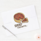 Deep Thoughts Deep Dish Pepperoni Pizza Chicago Ronde Sticker (Envelop)
