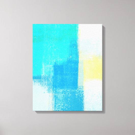 "Deep" Turquoise Abstracte kunst Canvas Afdruk (Voorkant)