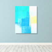 "Deep" Turquoise Abstracte kunst Canvas Afdruk (Insitu (Houten vloer))