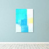 "Deep" Turquoise Abstracte kunst Canvas Afdruk (Insitu (Houten vloer))