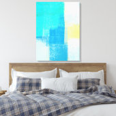 "Deep" Turquoise Abstracte kunst Canvas Afdruk (Insitu (Slaapkamer))