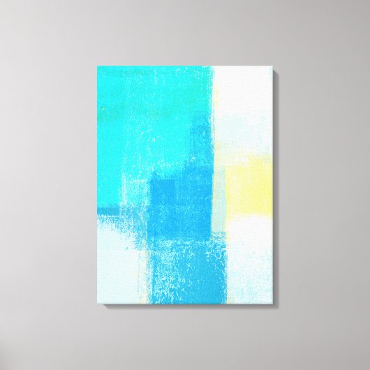 "Deep" Turquoise Abstracte kunst Canvas Afdruk (Voorkant)