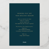 Deep Turquoise Wavy Border Sparkle moderne Carte d (Verso)